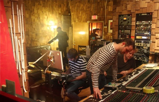 R.E.M. in the studio, circa 2009