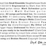 'Lloyd Cole Small Ensemble Slaughterhouse Studios 01/22/2010'