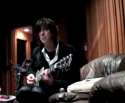 Ric Ocasek in the studio with The Cars, circa 2010