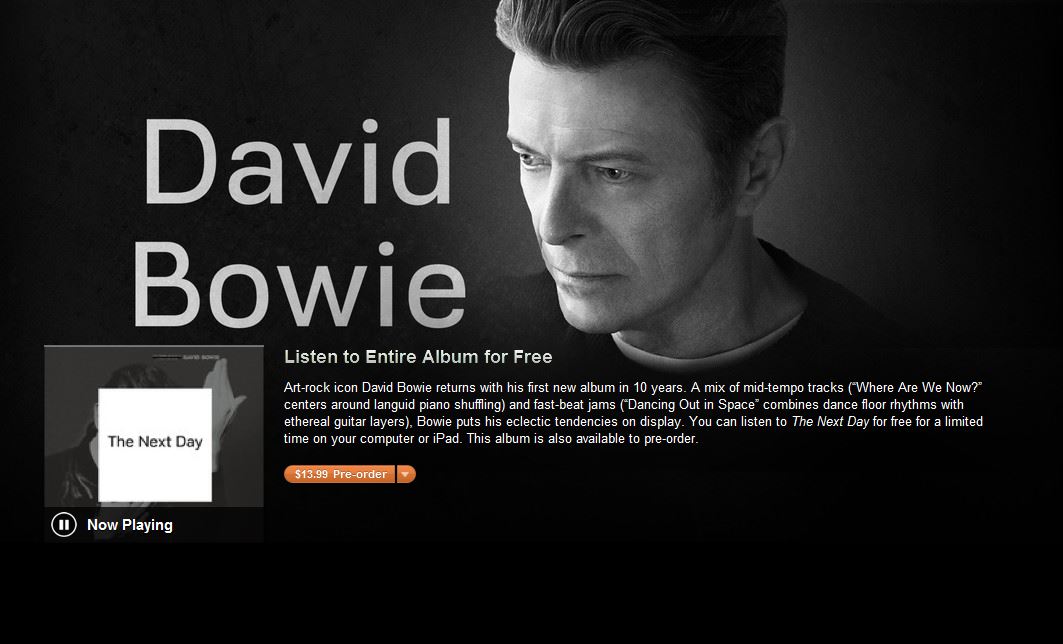 Stream: David Bowie, ‘The Next Day’ — listen to full new album for free on iTunes