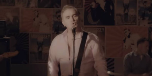 For some reason, Morrissey’s playing a guitar in this video for ‘Back On the Chain Gang’