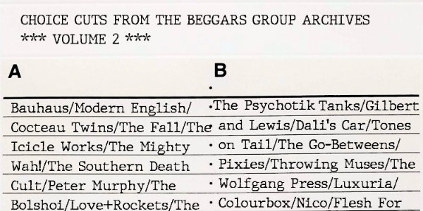 Playlist: ‘Choice Cuts From the Beggars Archive: Volume 2’ — 50 songs over 3½ hours
