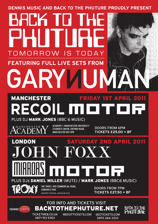 Contest: Win tickets to Back To The Phuture with Gary Numan, John Foxx in London