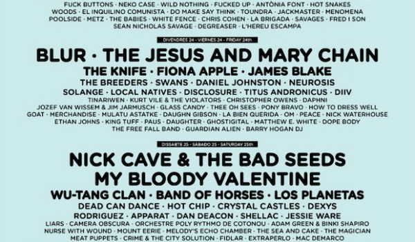 The Jesus and Mary Chain, Nick Cave, My Bloody Valentine, Blur headlining Primavera Sound