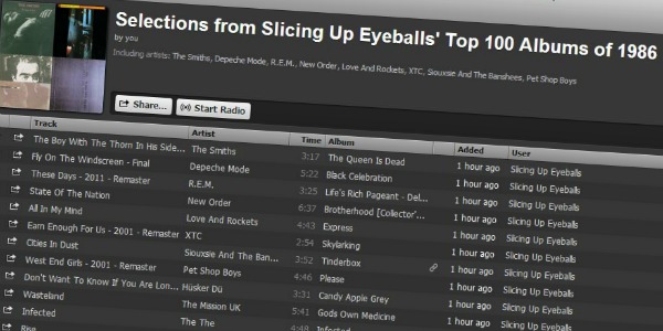 Selections from Slicing Up Eyeballs’ Top 100 Albums of 1986 — a Spotify playlist