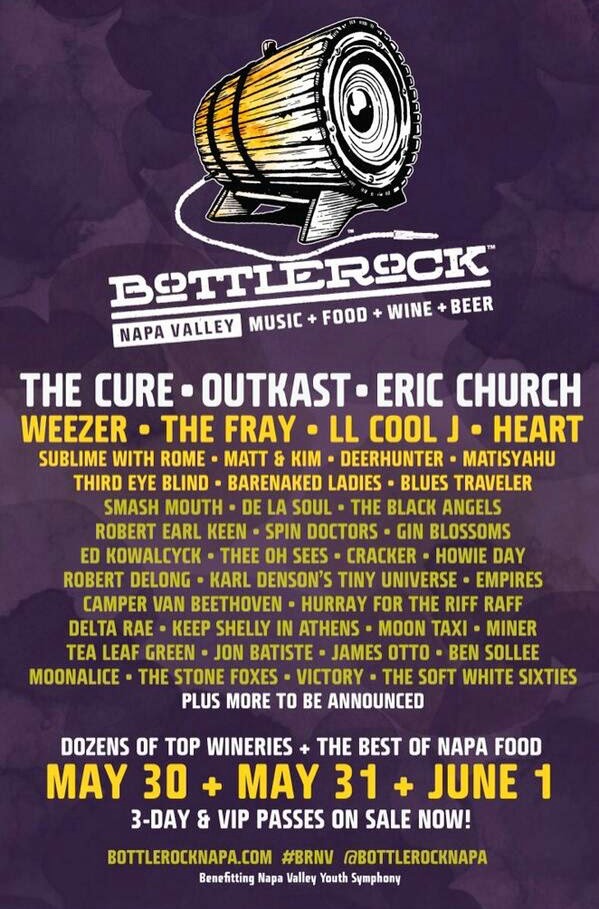 The Cure to headline BottleRock festival in Napa Valley, Calif., this ...