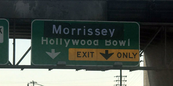 Hollywood Bowl exit on Los Angeles’ 101 freeway hit with guerrilla Morrissey promotion