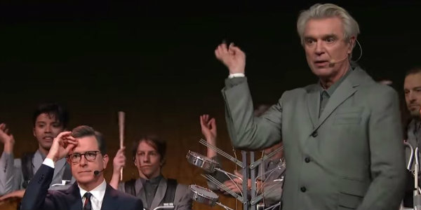 Watch: David Byrne brings his untethered band to ‘Late Show with Stephen Colbert’